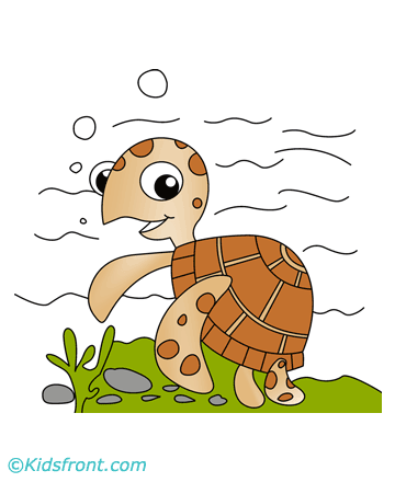 Slow Turtle Coloring Pages